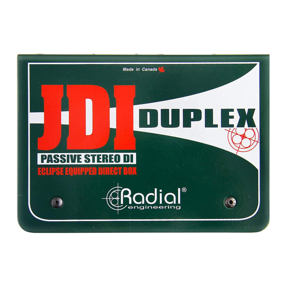 Radial Engineering JDI Duplex User Manual