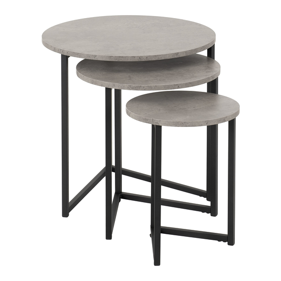 Seconique ATHENS ROUND 3PC NEST OF TABLES Assembly Instructions Manual