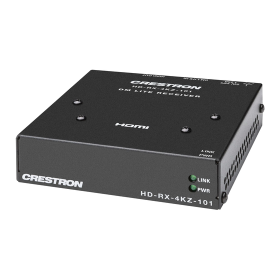 Crestron DM Lite HD-RX-4KZ-101 Getting Started