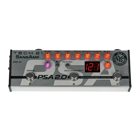 tech21 SansAmp PSA 2.0 Owner's Manual