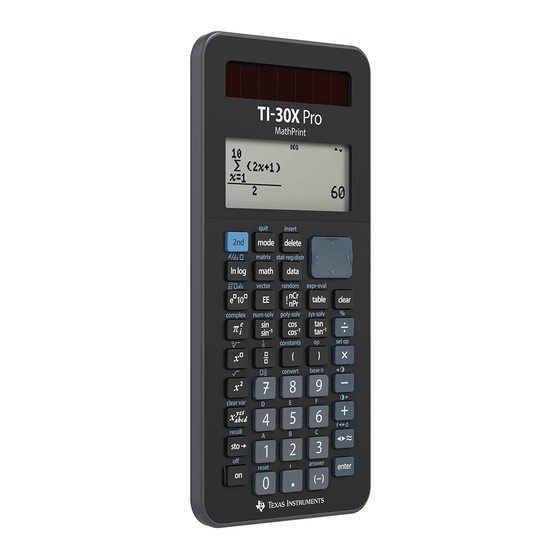 Texas Instruments MathPrint TI-30X Pro Manuals