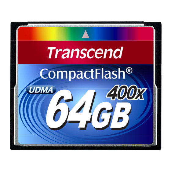 Transcend CompactFlash 400X Datasheet