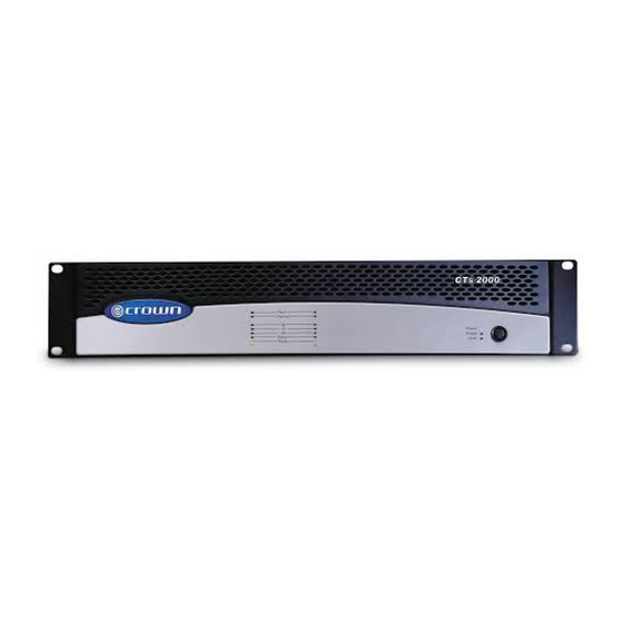 Crown CTS2000 Ac Power Draw And Thermal Dissipation