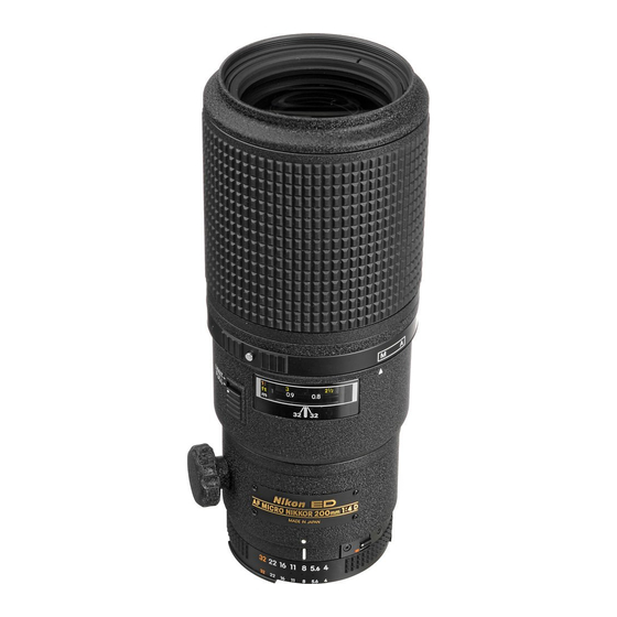Nikon AF Nikkor 200mm f/4D ED-IF Lens Instruction Manual