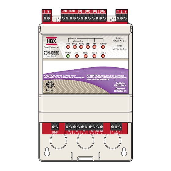 HBX ZON-0550 Installation Manual