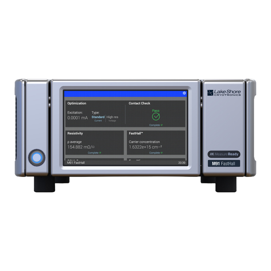 Lakeshore Measure Ready FastHall M91 Quick Start Manual