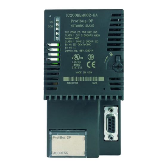 Emerson PACSystems VersaMax IC200BEM002 Important Product Information