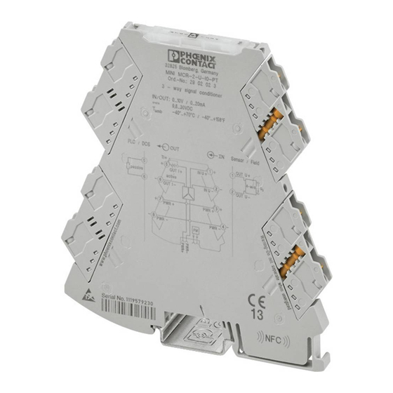 Phoenix Contact MINI MCR-2-U-I0 Installation Notes For Electricians