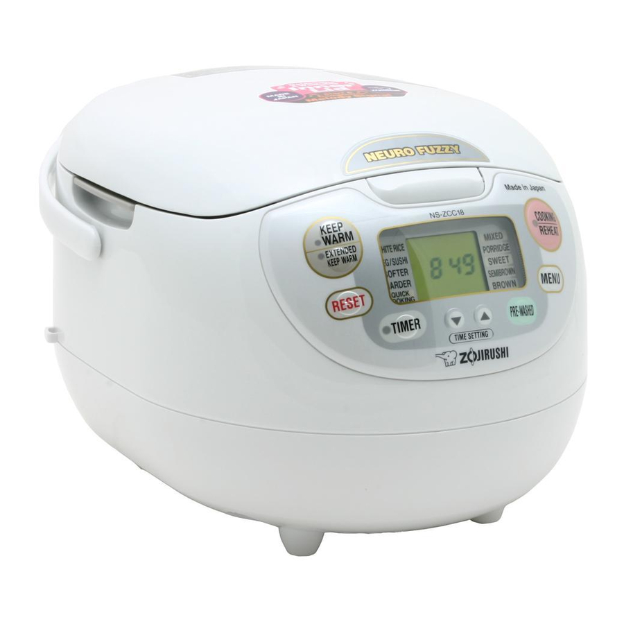 Zojirushi NEURO FUZZY NS-ZCC10 Operating Instructions Manual