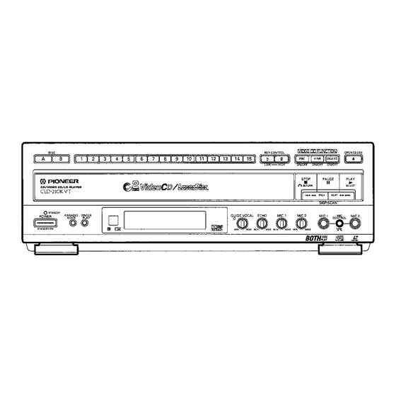 Pioneer CLD-110KVT Operating Instructions Manual