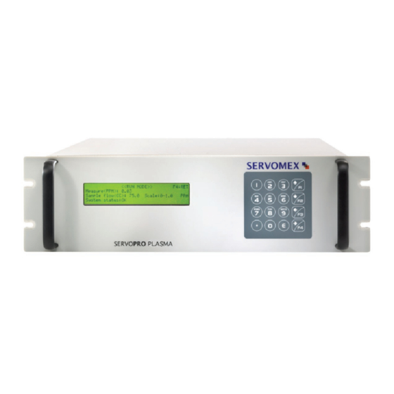 Servomex SERVOPRO Plasma Operator's Manual