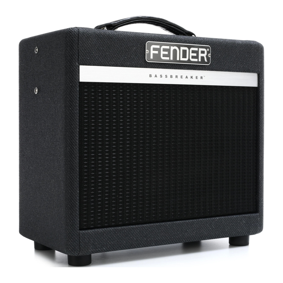 Fender Bassbreaker 007 - Amplifier Manual