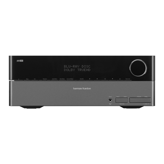 Harman AVR 2600 Owner's Manual