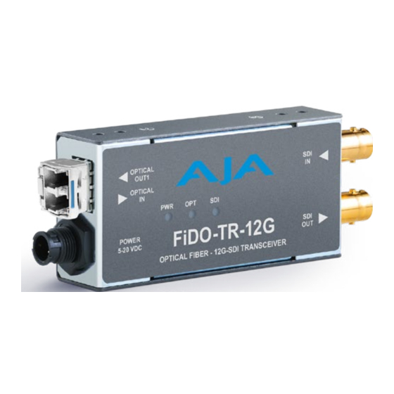 AJA FiDO-TR-12G Installation And Operation Manual