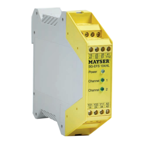 MAYSER SG-EFS Operating Instructions Manual