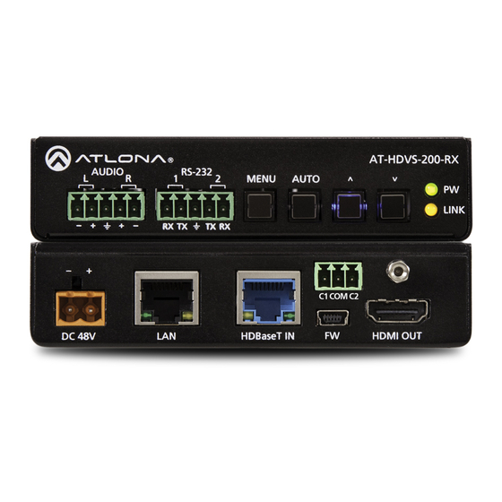 Atlona AT-HDVS-200-RX Manual