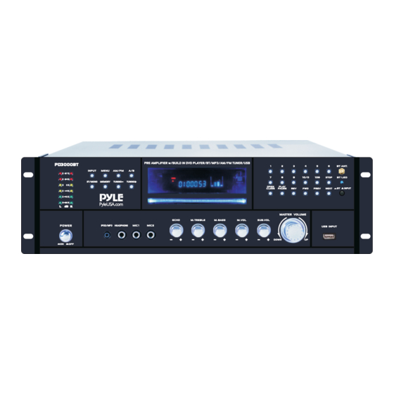 Pyle PD3000BT Bluetooth 4 Channel Home Theater Preamplifier Stereo Sound  System 