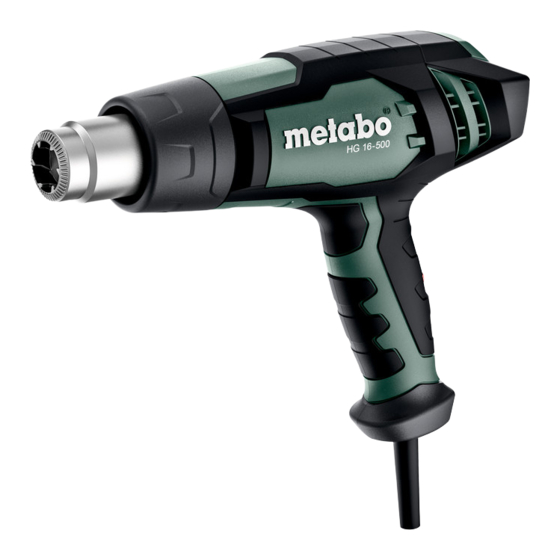 Metabo HG 16-500 Instructions Manual