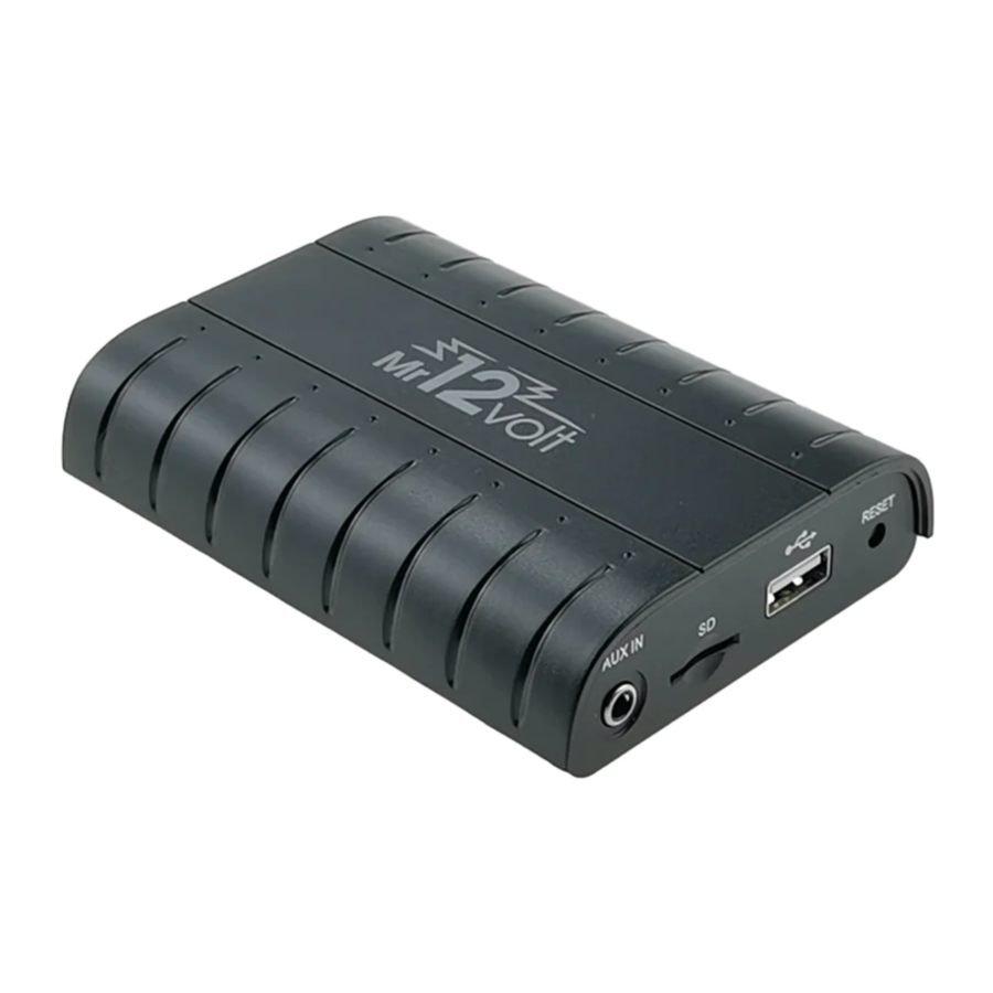 Mr12volt P600 Series - Interface For Audi Quick Guide