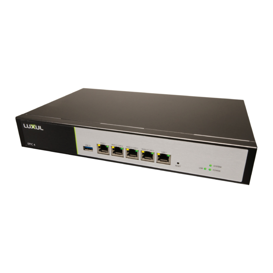 Luxul Epic 4 XBR-4500 - Multi-WAN Gigabit Router Quick Install Guide