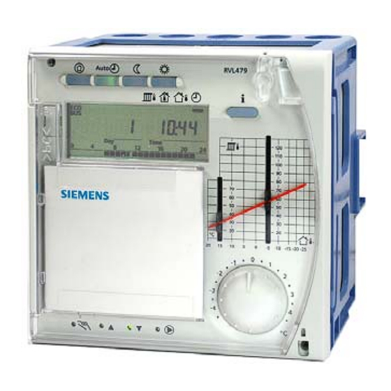 Siemens RVL479 Installation Instructions Manual