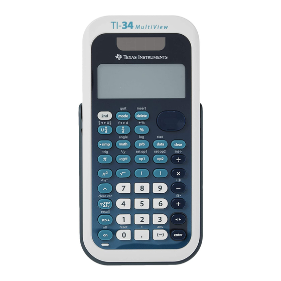 Texas Instruments TI-34 - MultiView Scientific Calculator Manuals