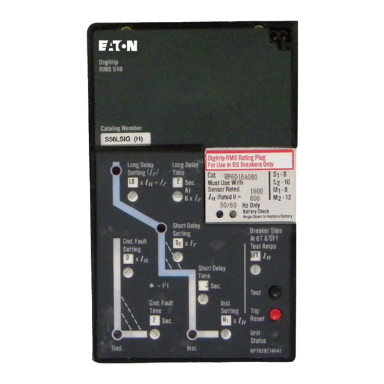 Eaton Digitrip RMS 510 Instruction Leaflet
