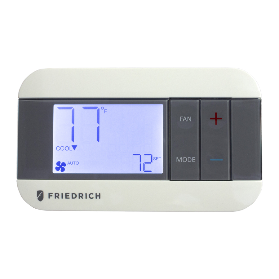 Friedrich RT7P Programmable Thermostat Installation And Operation
