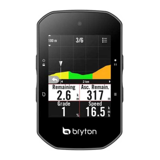 Bryton Rider 500 Quick Start Manual