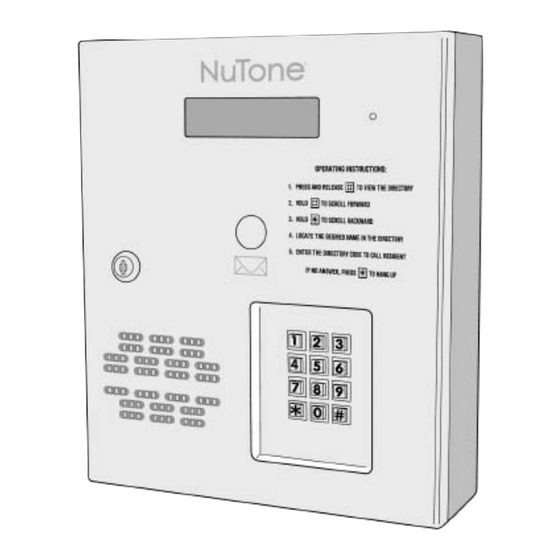 NuTone AD-500 Facility Manager’s Manual