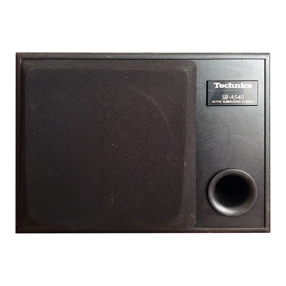 Technics SB-HT310 Operating Instructions Manual