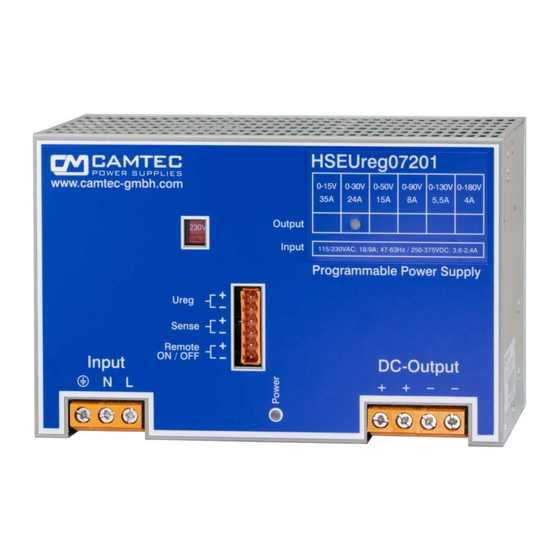 Camtec HSEUREG Series Manual