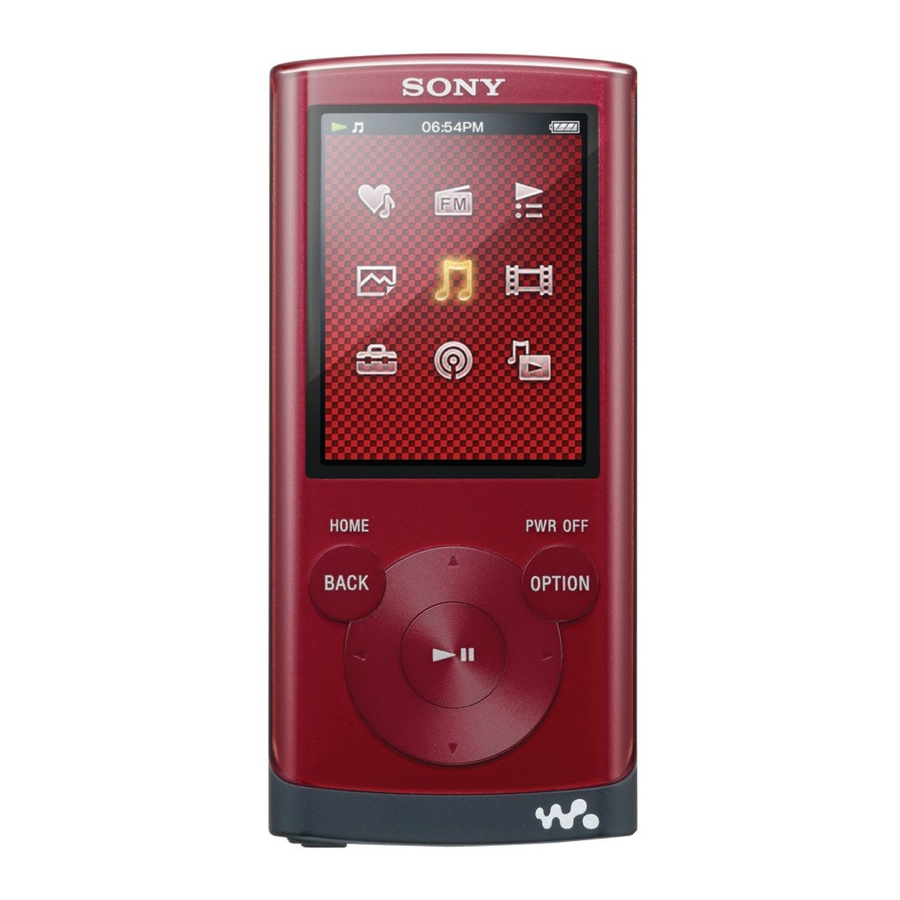 Sony WALKMAN NWZ-E353 Manuals