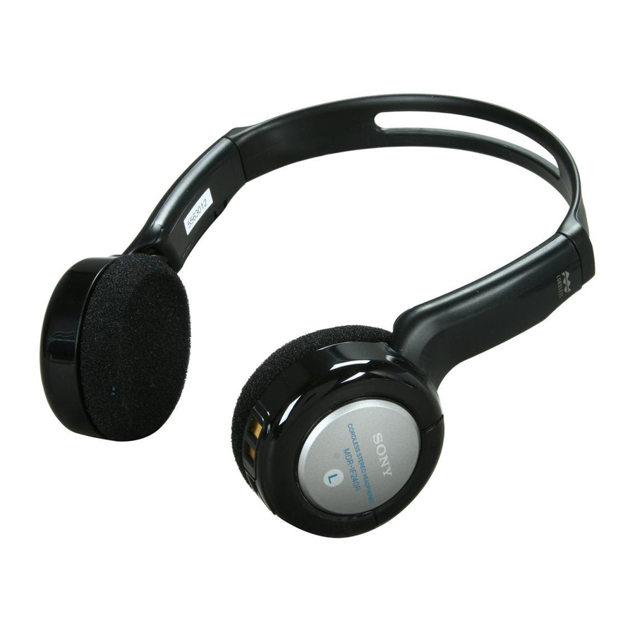 Sony MDR-IF240RK Operating Instructions Manual