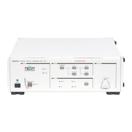 advantest corporation Q7606A Operation Manual