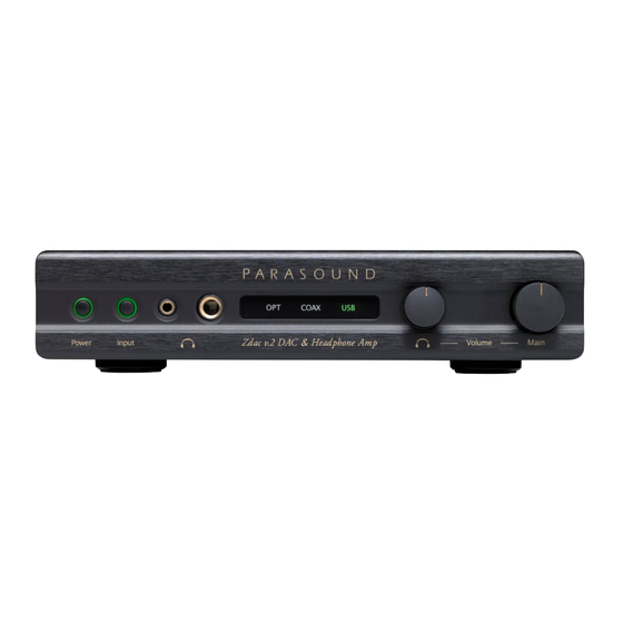 Parasound Zdac v.2 Owner's Manual
