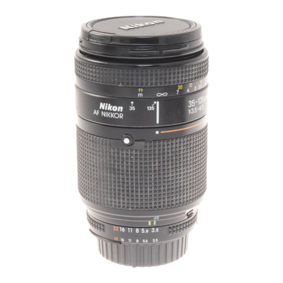 NIKON AF ZOOM-NIKKOR 35-135MM F/3.5-4.5 INSTRUCTION MANUAL NIKON AF ZOOM-NIKKOR 35-135MM F/3.5-4.5 INSTRUCTION MANUAL