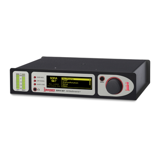 Inovonics AM SiteStreamer+ SOFIA 567 Manuals