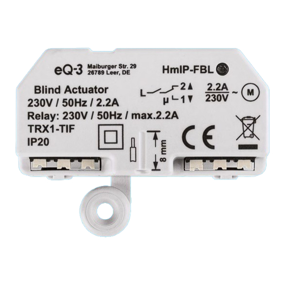 HomeMatic HmIP-FBL Installation And Operating Manual