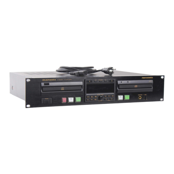 Marantz CDR 510 Quick Operating Instructions