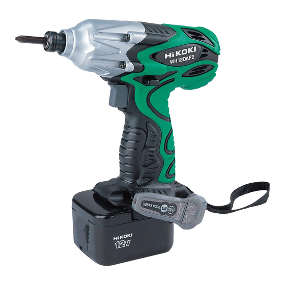 Hitachi WH12DAF2 - 12V Cordless 1/4" Impact Driver Safety And Instruction Manual
