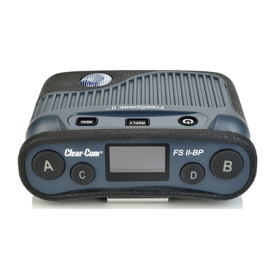 Clear-Com FreeSpeak II Quick Start Manual