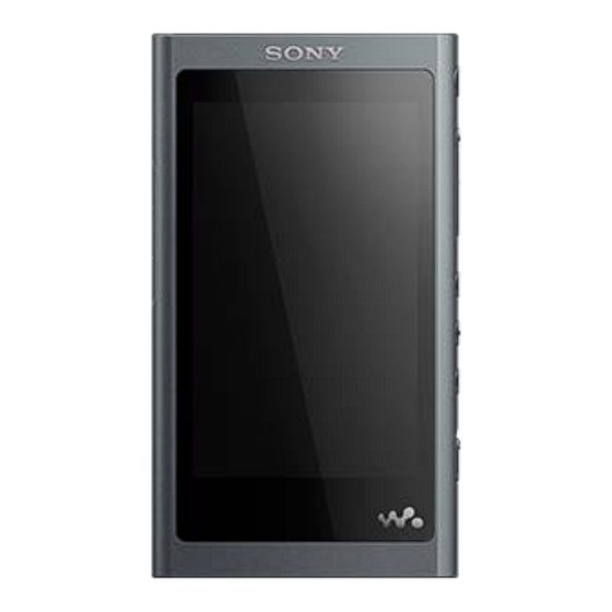 Sony NW-A55HN Help Manual