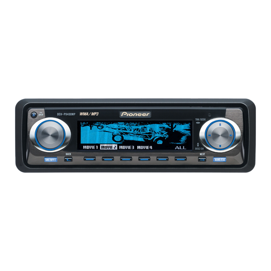 Pioneer DEH-P9400MP Installation Manual