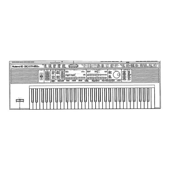 Roland E-30 Owner's Manual