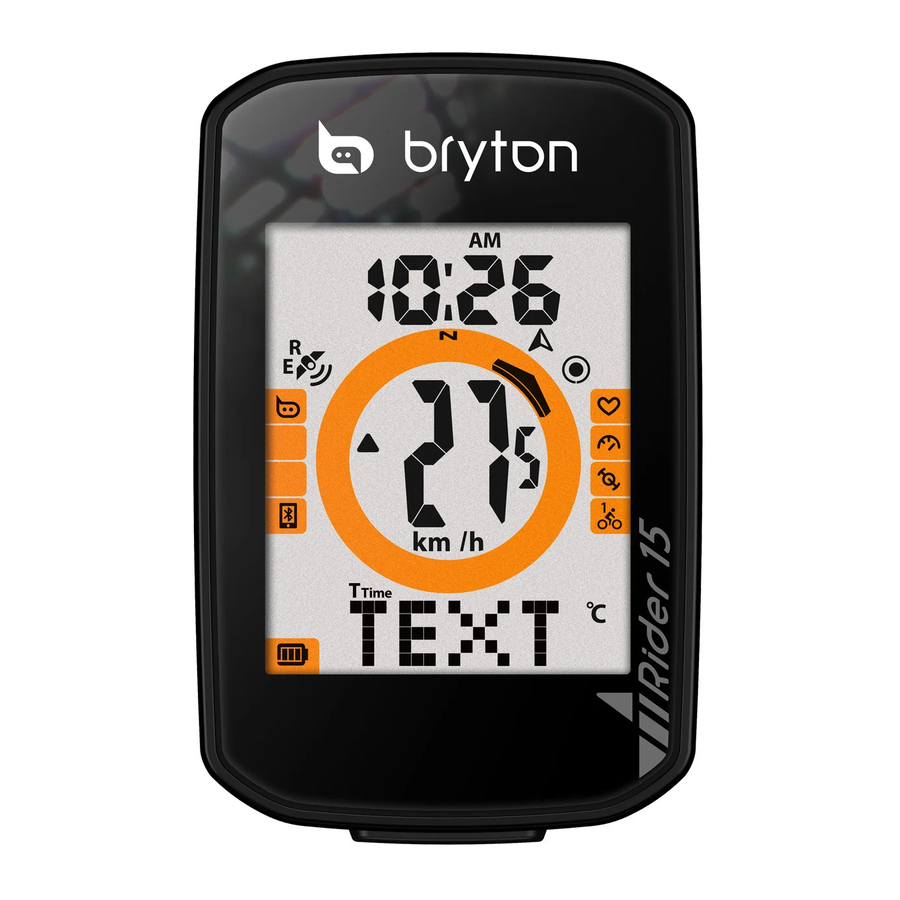 Bryton Rider 15 Quick Start Manual