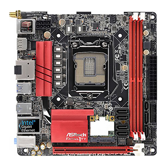ASROCK Fatal1ty Z170 Gaming-ITX/ac Series Manual