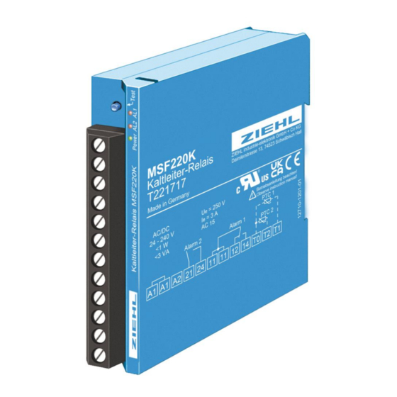 ZIEHL MSF220K Operating Manual