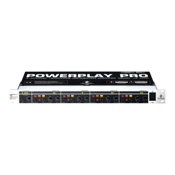 Behringer Powerplay Pro HA4400 User Manual