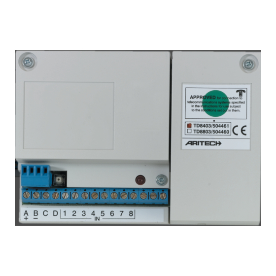 Aritech TD8403 Programming Manual